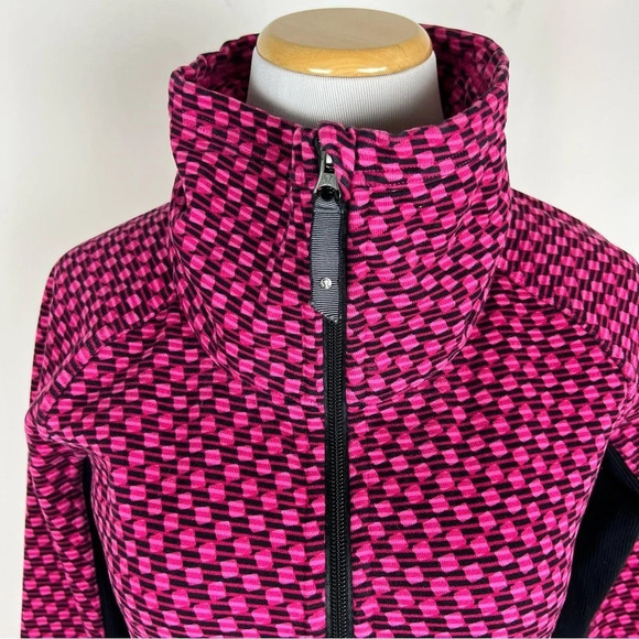Lululemon Radiant Zip Up Jacket Berry Rumble pink & black print Size 4 - Picture 3 of 9